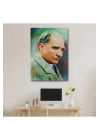 Atatürk Portre Tablosu Mustafa Kemal Atatürk Dikdörtgen Dekoratif Kanvas Tablo-CL-62