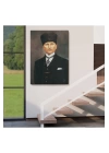 Atatürk Portre Tablosu Mustafa Kemal Atatürk Dikdörtgen Dekoratif Kanvas Tablo-CÖ-65