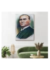 Atatürk Portre Tablosu Mustafa Kemal Atatürk Dikdörtgen Dekoratif Kanvas Tablo-CR-68