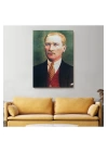 Atatürk Portre Tablosu Mustafa Kemal Atatürk Dikdörtgen Dekoratif Kanvas Tablo-CS-69