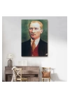 Atatürk Portre Tablosu Mustafa Kemal Atatürk Dikdörtgen Dekoratif Kanvas Tablo-CS-69