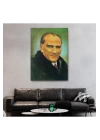 Atatürk Portre Tablosu Mustafa Kemal Atatürk Dikdörtgen Dekoratif Kanvas Tablo-CŞ-70