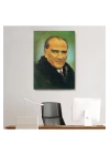 Atatürk Portre Tablosu Mustafa Kemal Atatürk Dikdörtgen Dekoratif Kanvas Tablo-CŞ-70