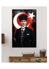 Atatürk ve Türk Bayrağı Uv Baskılı Cam Tablo, Ev Ve Ofis Duvar Dekoru Hediyelik