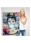 Audrey Hepburn Graffiti Pop Art Duvar Tablosu-6470