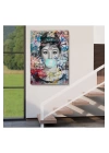 Audrey Hepburn Graffiti Pop Art Duvar Tablosu-6470