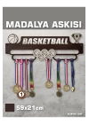 Basketbol Madalya Askısı, Basketball Sporcu Ödül Duvar Askılı Madalyalık Kahverengi Madalya Tutucu