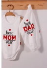 Best Mom Ve Dad Desenli Askılı Unisex Body