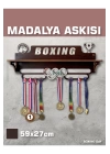 BOKS Madalya Askısı, BOXING Sporcu Ödül Duvar Askılı Madalyalık Kahverengi Madalya Tutucu