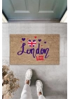 Dijital Baskı Kahverengi London My Love Paspas K-3154