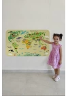 Eğitici Dünya Haritası Dünya Atlası Çocuk ve Bebek Odası Duvar Sticker-60x105-3772