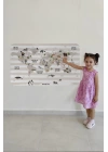 Eğitici Dünya Haritası Dünya Atlası Çocuk ve Bebek Odası Duvar Sticker -60x105-3803