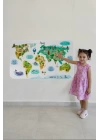 Eğitici Dünya Haritası Dünya Atlası Çocuk ve Bebek Odası Duvar Sticker -60x105-3807