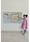 Eğitici Dünya Haritası Dünya Atlası Çocuk ve Bebek Odası Duvar Sticker -60x105-3816