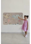 Eğitici Dünya Haritası Dünya Atlası Çocuk ve Bebek Odası Duvar Sticker -60x105-3817