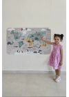 Eğitici Dünya Haritası Dünya Atlası Çocuk ve Bebek Odası Duvar Sticker -60x105-3821