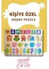 Eğitici Kişiye Özel Ahşap Puzzle Yapboz (HAYVANLAR, SAYILAR VE GEOMETRİK ŞEKİLLER) Oyuncak