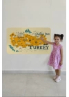 Eğitici ve Öğretici Cocuk Odası Türkiye Haritası Duvar Sticker-60x105-3872