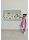 Eğitici ve Öğretici Cocuk Odası Türkiye Haritası Duvar Sticker-60x105-3879