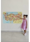 Eğitici ve Öğretici Detaylı Komşulu Türkiye Haritası Duvar Sticker-60x105-3846