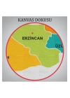 Erzincan  İli ve İlçeler Haritası  Dekoratif Kanvas Tablo 1333