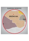 Erzincan  İli ve İlçeler Haritası  Dekoratif Kanvas Tablo 1334