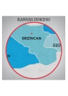 Erzincan  İli ve İlçeler Haritası  Dekoratif Kanvas Tablo 1335