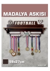 FUTBOL Madalya Askısı, Football Sporcu Ödül Duvar Askılı Madalyalık Kahverengi Madalya Tutucu