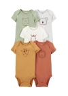 Layette Bebek 5li Kısa Kol Body  Karışık Renkli