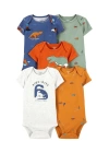 Layette Erkek Bebek 5li Kısa Kol Body Karışık Renkli