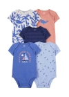 Layette Erkek Bebek 5li Kısa Kol Body  Karışık Renkli