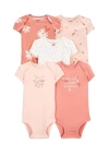 Layette Kız Bebek 5li Kısa Kol Body 1 Karışık Renkli