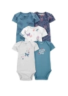 Layette Kız Bebek 5li Kısa Kol Body  Karışık Renkli