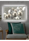 Led Işıklı 3d Dekoratif Tablo Beyaz Çiçek