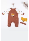 Little Fox Desenli % 100 Pamuk Erkek Bebek Tulumu