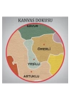 Mardin İli ve İlçeler Haritası  Dekoratif Kanvas Tablo 1416