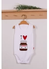 Mommys Cikolata Desenli Askılı Unisex Body