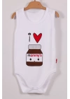 Mommys Cikolata Desenli Askılı Unisex Body