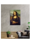 Mona Lisa Portresi Sanat Cam Tablo, Ev ve Ofis Duvar Dekoru, Hediyelik Büyük Temperli 4 mm Cam Tablo