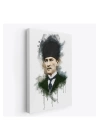 Mustafa Kemal Atatürkün Suluboya Görünümlü Portresi Dekoratif Kanvas Tablo-DA-78