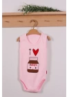 Pembe Daddys Cikolata Desenli Askılı Unisex Body