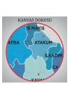 Samsun İli ve İlçeler Haritası  Dekoratif Kanvas Tablo 1447