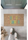 Sarı Kapı Önü Paspası Hello Summer Desen  K-3279