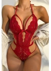 Şık Kırmızı Dantelli Babydoll Gecelik TM1302