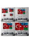 Türkiye Azerbaycan Bayrak Desenli Dekoratif Kanvas Tablo-6516