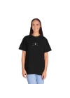 Unisex Acil Kahve Baskılı Siyah Basic Tshirt