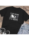 Unisex Anime Quote Baskılı Siyah Basic Tshirt