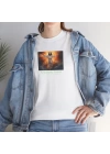 Unisex Ayudame Jesus Tasarım Baskılı Beyaz Basic Tshirt