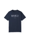 Unisex Bakü Azerbeycan Şehir Baskılı Lacivert Basic Tshirt