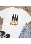 Unisex Brew Crew Baskılı Beyaz Basic Tshirt